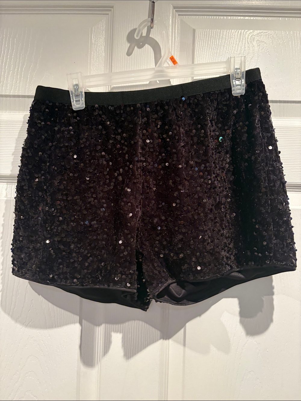 Black Sequin Women's Shorts
